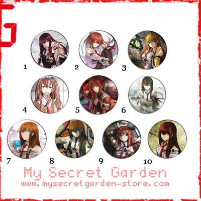 Steins Gate シュタインズ・ゲ Makise Kurisu Anime Pinback Button Badge Set ( or Hair Ties / 4.4 cm Badge / Magnet / Keychain Set )